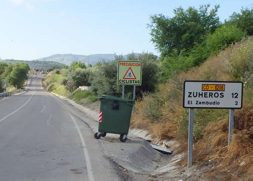 We are appreciating the Cautions Bicyclists Sign.